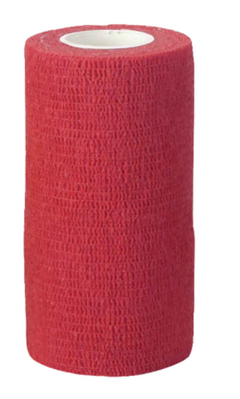 Självhäftande bandage 10cmx4,5m, röd till djur