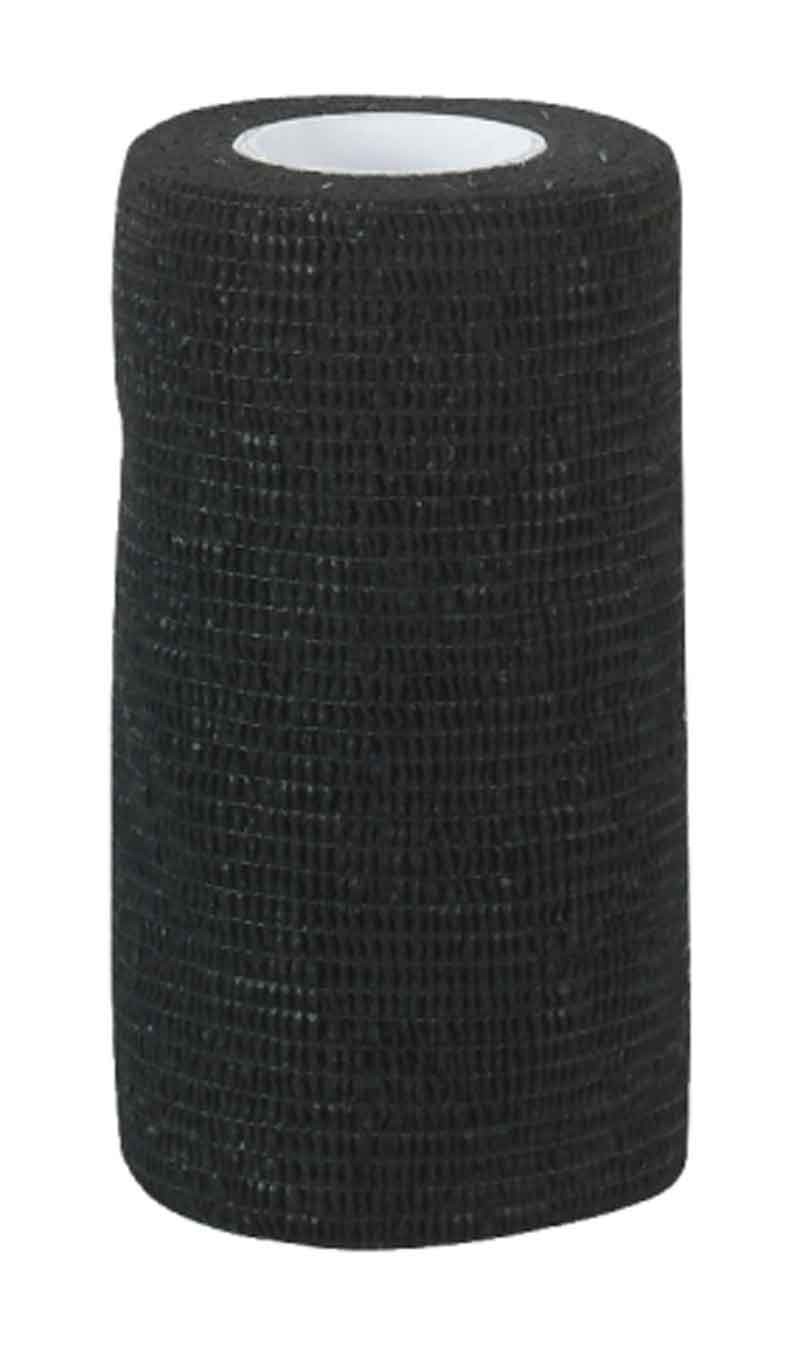 Självhäftande bandage 10cmx4,5m, svart till djur