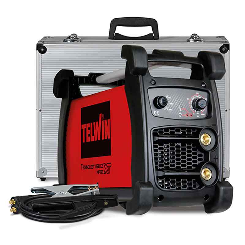 Läs mer om Telwin Invertersvets Technology 238 XT CE MPGE 5-200 A 230 V för generator i aluminiumväska inkl. tillbehör