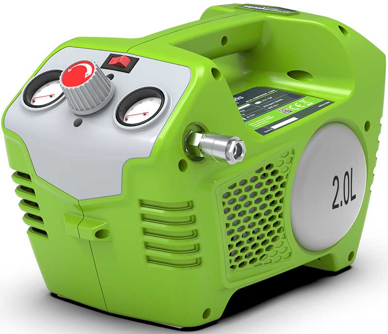 Kompressor G40AC 40V utan batteri och laddare Greenworks