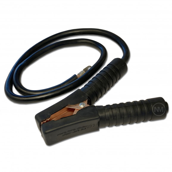 Kabel med klämma svart 16mm 0,6m