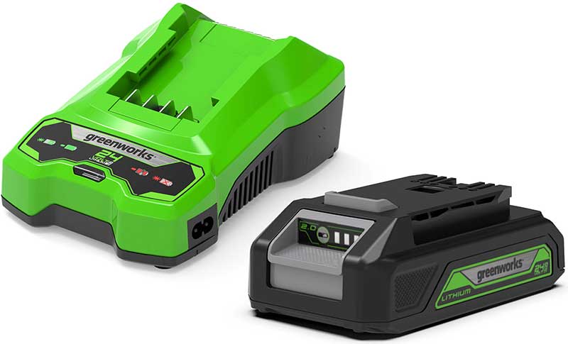 Läs mer om Startpaket laddare och 24V 2Ah batteri GSK25B2 Greenworks