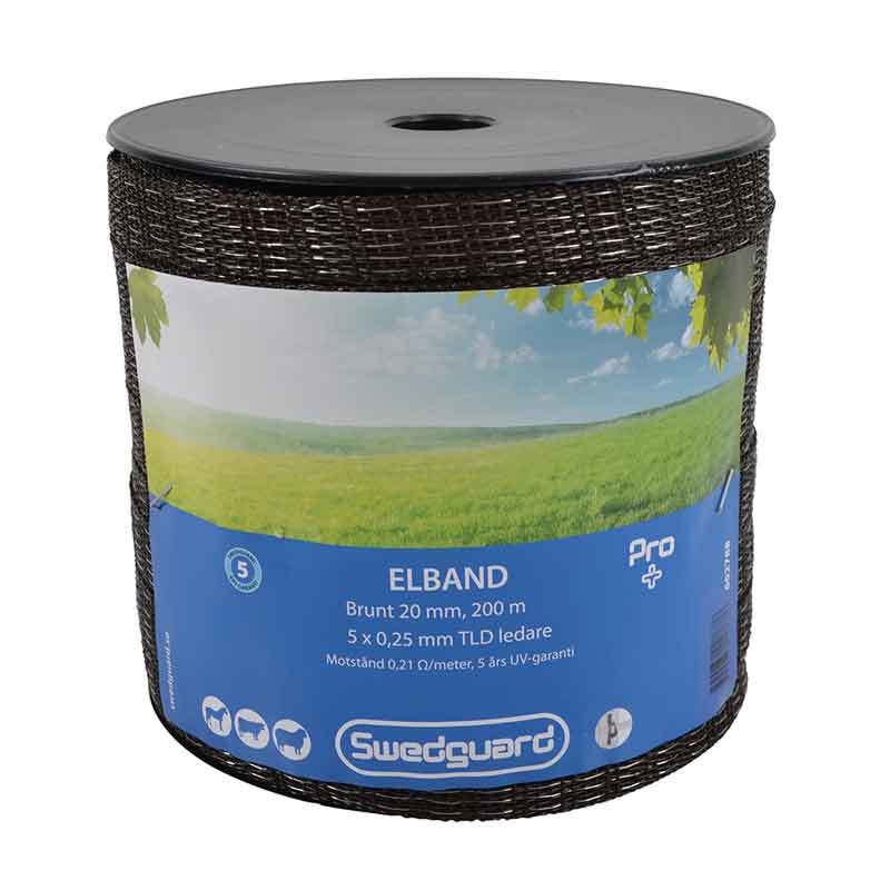 Läs mer om Elband Pro+ 20 mm brun 200 m 5x0,25