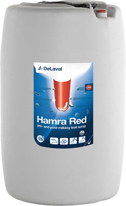 Läs mer om Hamra Red 60L färdigblandat Spendopp med Klorhexidin DeLaval
