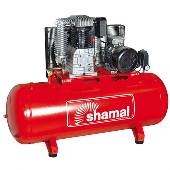 Kolvkompressor HD K30 5,5hk 14bar 270l/tank 378 l/min 650v/min Shamal