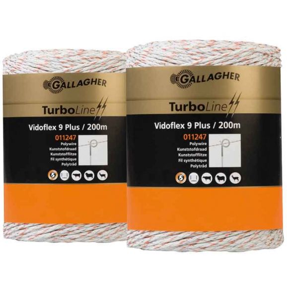 Stängseltråd Duopack TurboLine 9 Plus (vit, 2x 200m) Gallagher