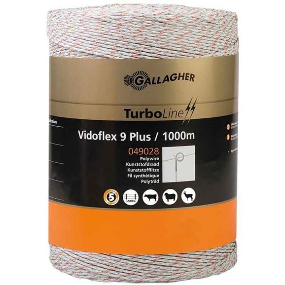 Stängseltråd Vidoflex 9 TurboLine Plus (vit, 1000 m) Gallagher