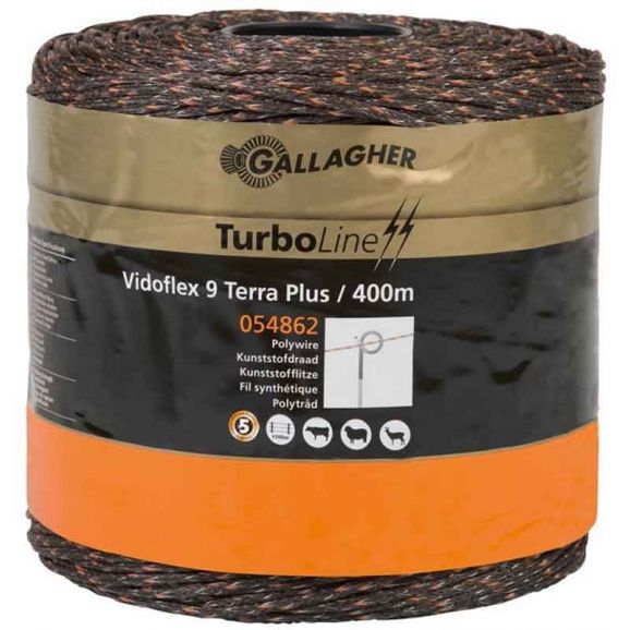 Stängseltråd Vidoflex 9 TurboLine Plus (terra, 400m) Gallagher