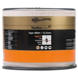 Elstängselband Band TurboLine 12,5mm (vit, 400m) Gallagher