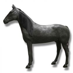 Häst naturtrogen display stor svart